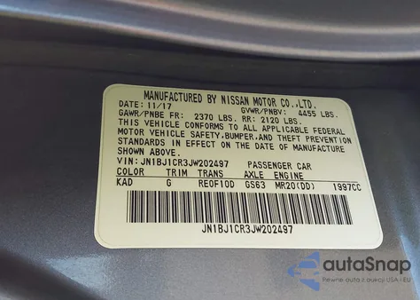 2018 Nissan Rogue Sport S из США, поврежденный, VIN JN1BJ1CR3JW202497